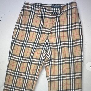 Plaid Straight Leg Pants - Tan and Black